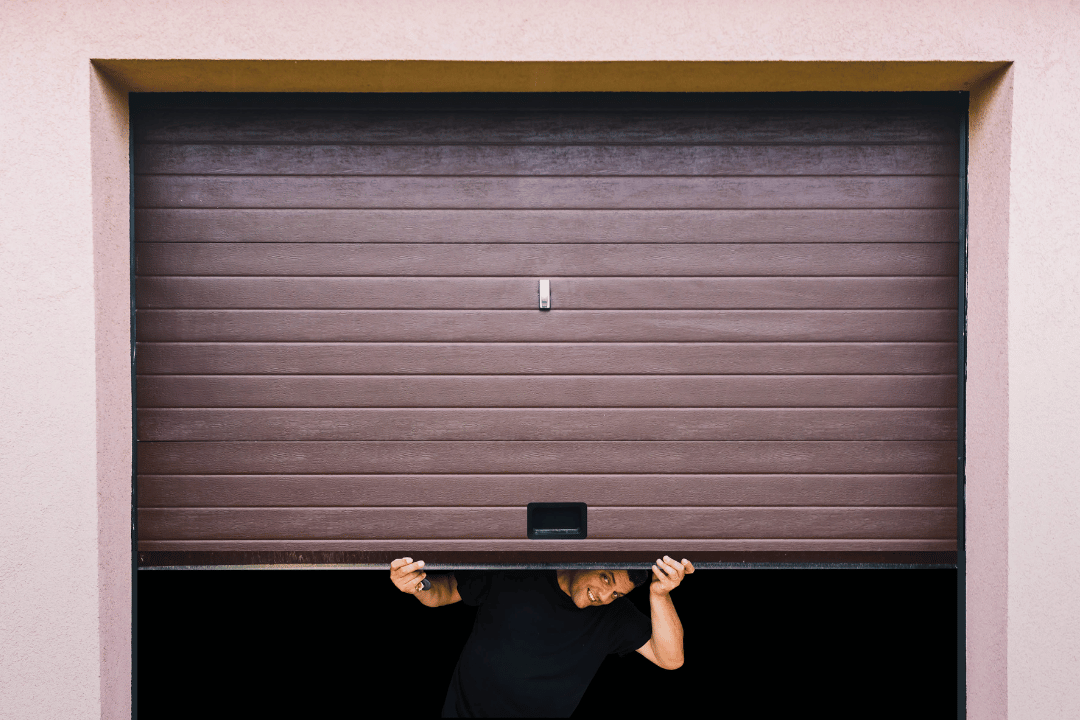 garage door stuck halfway open